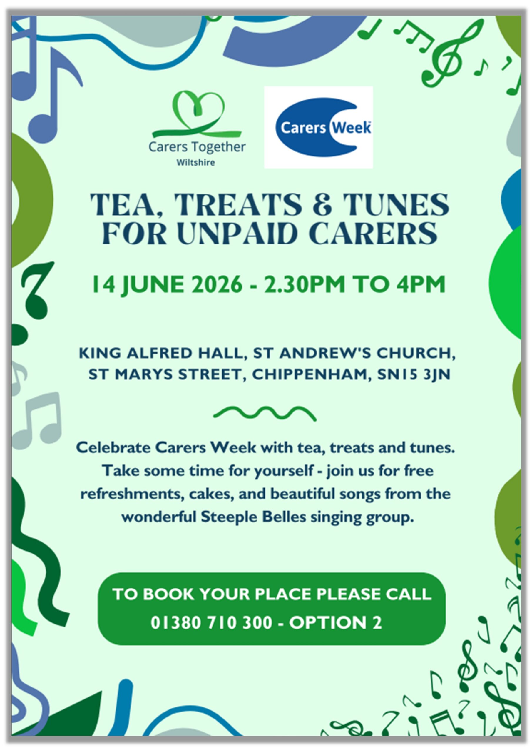 Tea, Treats and Tunes for Unpaid Carers